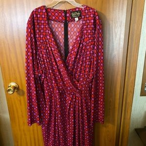 Bob Macke faux wrap designer dress size 2XL.  Excellent condition.